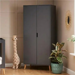 Obaby Maya Double Wardrobe - Slate with Natural