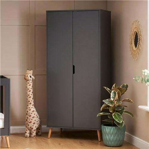 Obaby Maya Double Wardrobe - Slate with Natural  Obaby   