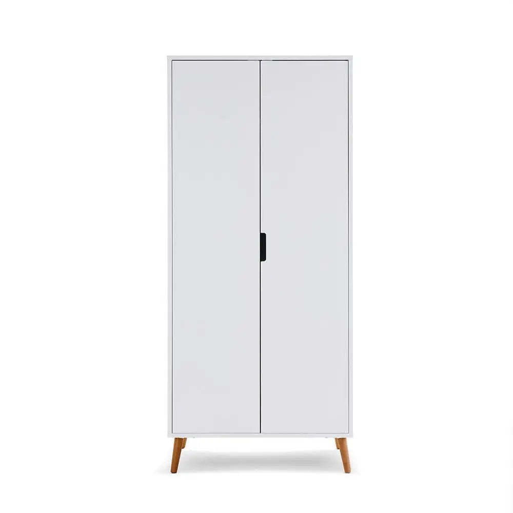Obaby Maya Double Wardrobe - White with Natural  Obaby   