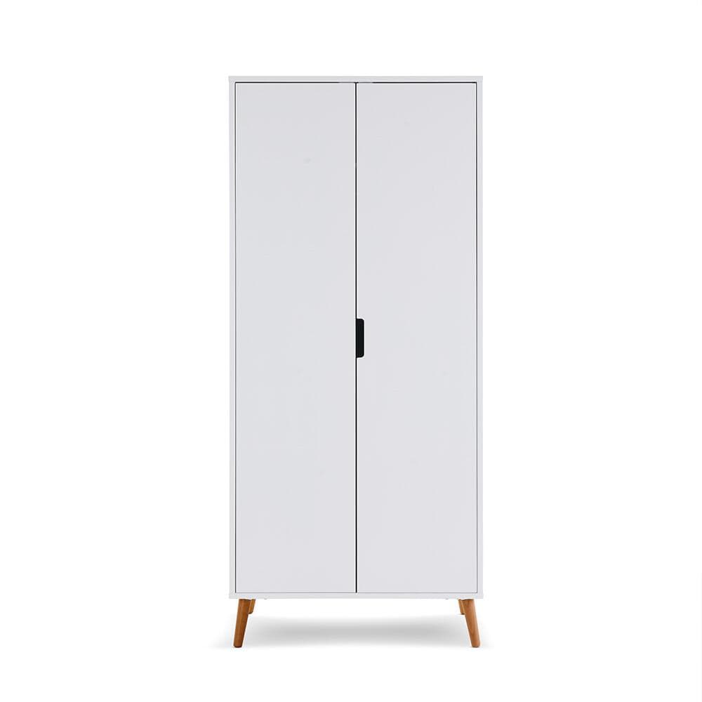 Obaby Maya Double Wardrobe - White with Natural  Obaby   