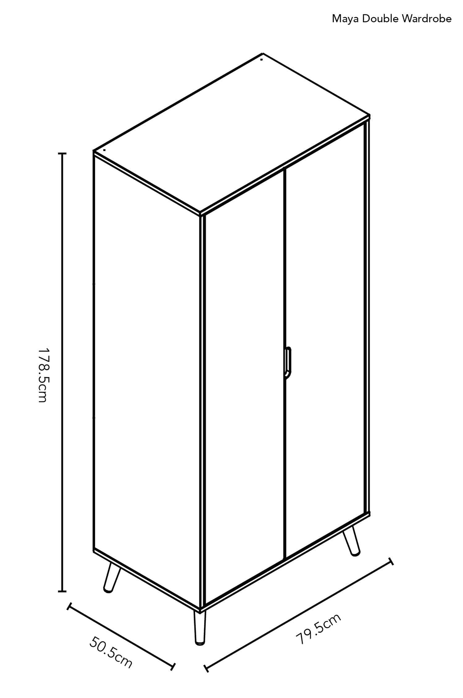 Obaby Maya Double Wardrobe - White with Natural  Obaby   