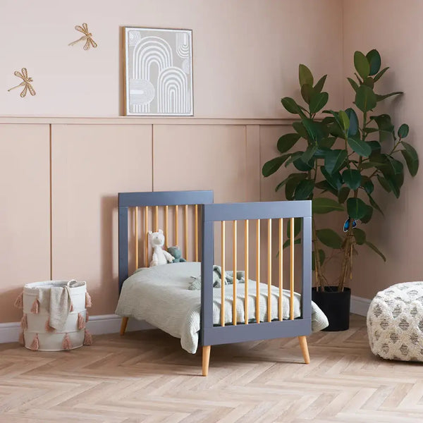 Obaby Maya Mini 2 Piece Nursery Furniture Set – Slate & Natural Wood Obaby