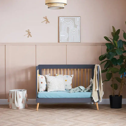 Obaby Maya Mini 2 Piece Nursery Furniture Set – Slate & Natural Wood Obaby
