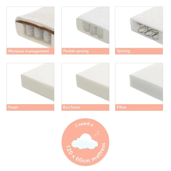 Obaby Maya Mini 2 Piece Nursery Furniture Set – White & Natural Wood Obaby