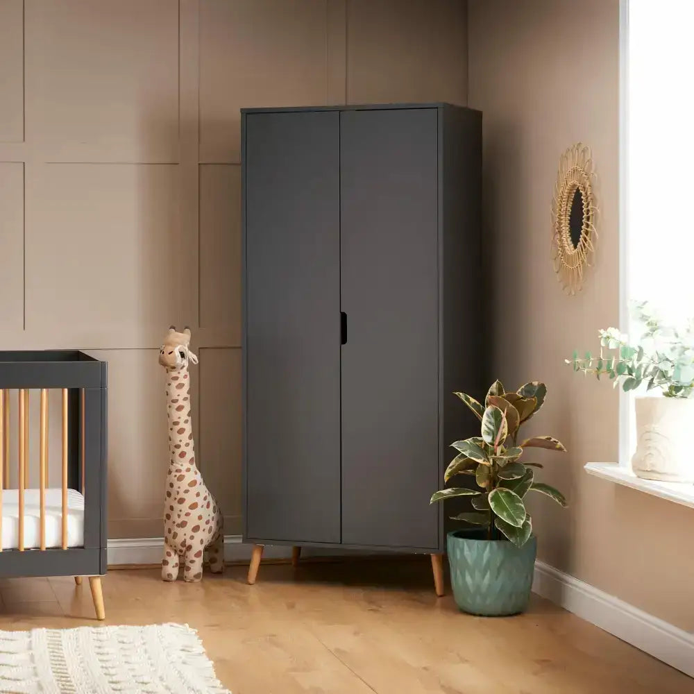 Obaby Maya Mini 3 Piece Nursery Furniture Set – Slate & Natural Wood Obaby