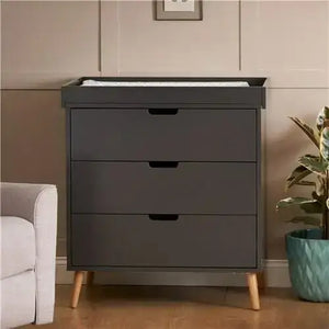 Obaby Maya Mini 3 Piece Nursery Furniture Set – Slate & Natural Wood Obaby