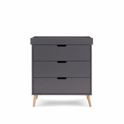 Obaby Maya Mini 3 Piece Nursery Furniture Set – Slate & Natural Wood Obaby