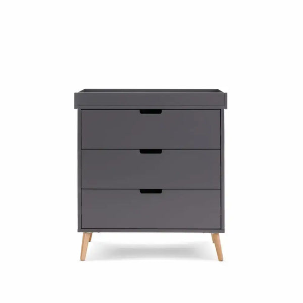 Obaby Maya Mini 3 Piece Nursery Furniture Set – Slate & Natural Wood Obaby