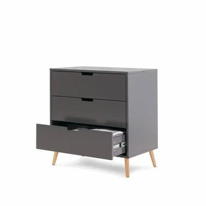 Obaby Maya Mini 3 Piece Nursery Furniture Set – Slate & Natural Wood Obaby