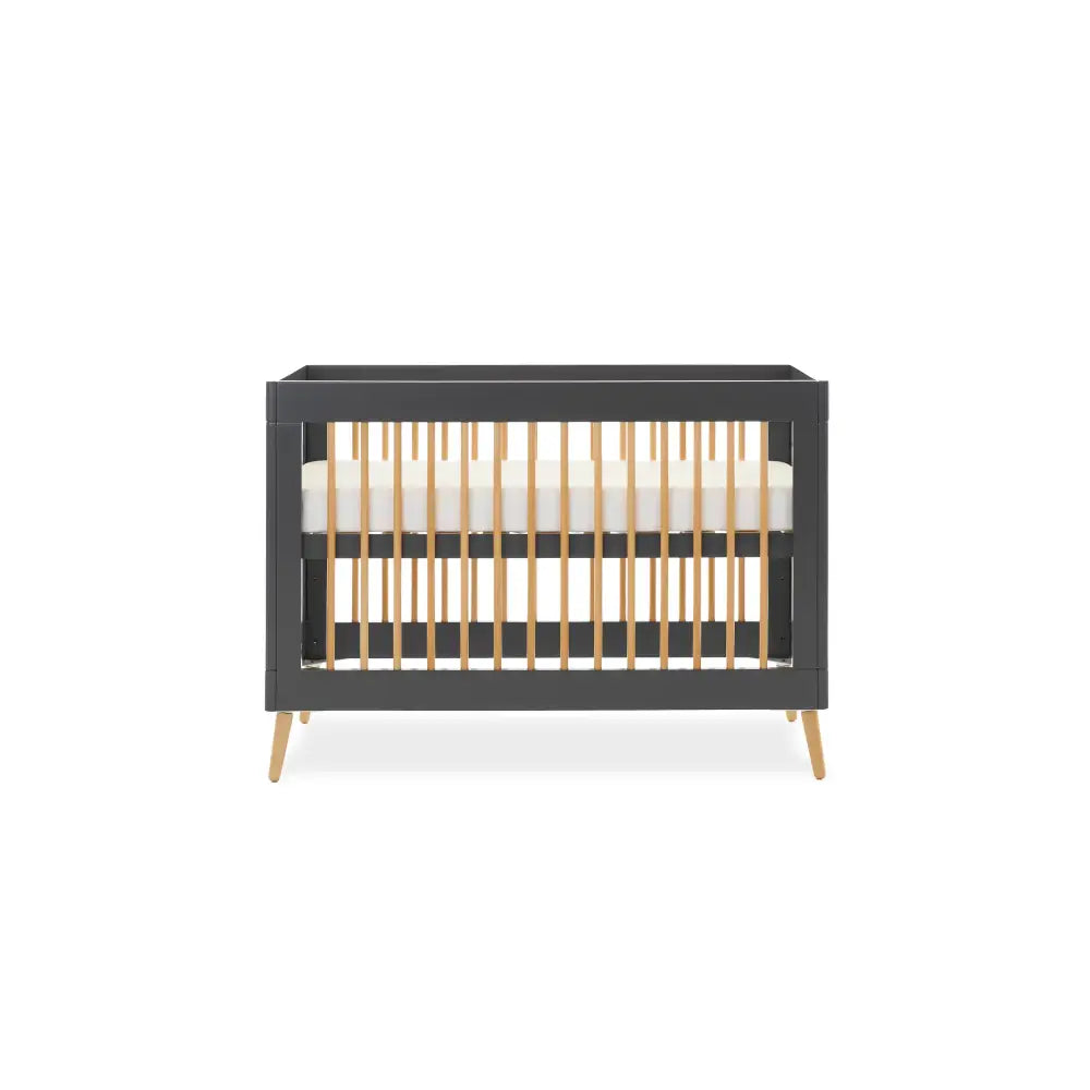 Obaby Maya Mini Cot Bed – Slate & Natural Wood Obaby