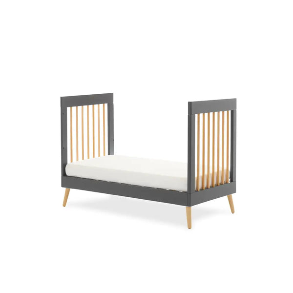 Obaby Maya Mini Cot Bed – Slate & Natural Wood Obaby