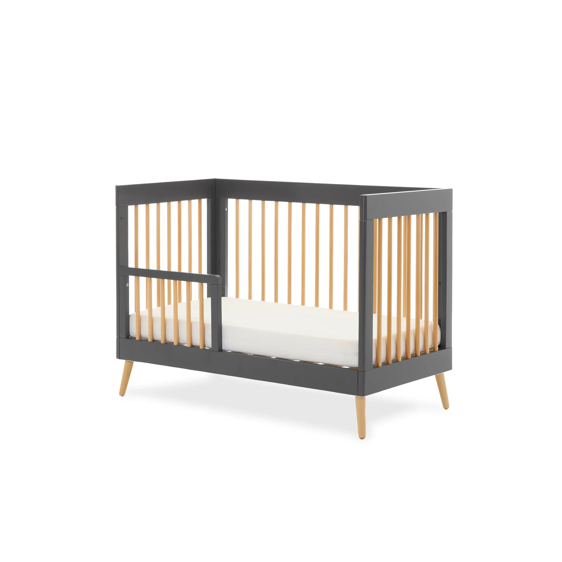 Obaby Maya Mini Cot Bed – Slate & Natural Wood Obaby