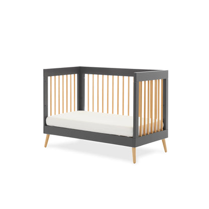 Obaby Maya Mini Cot Bed – Slate & Natural Wood Obaby