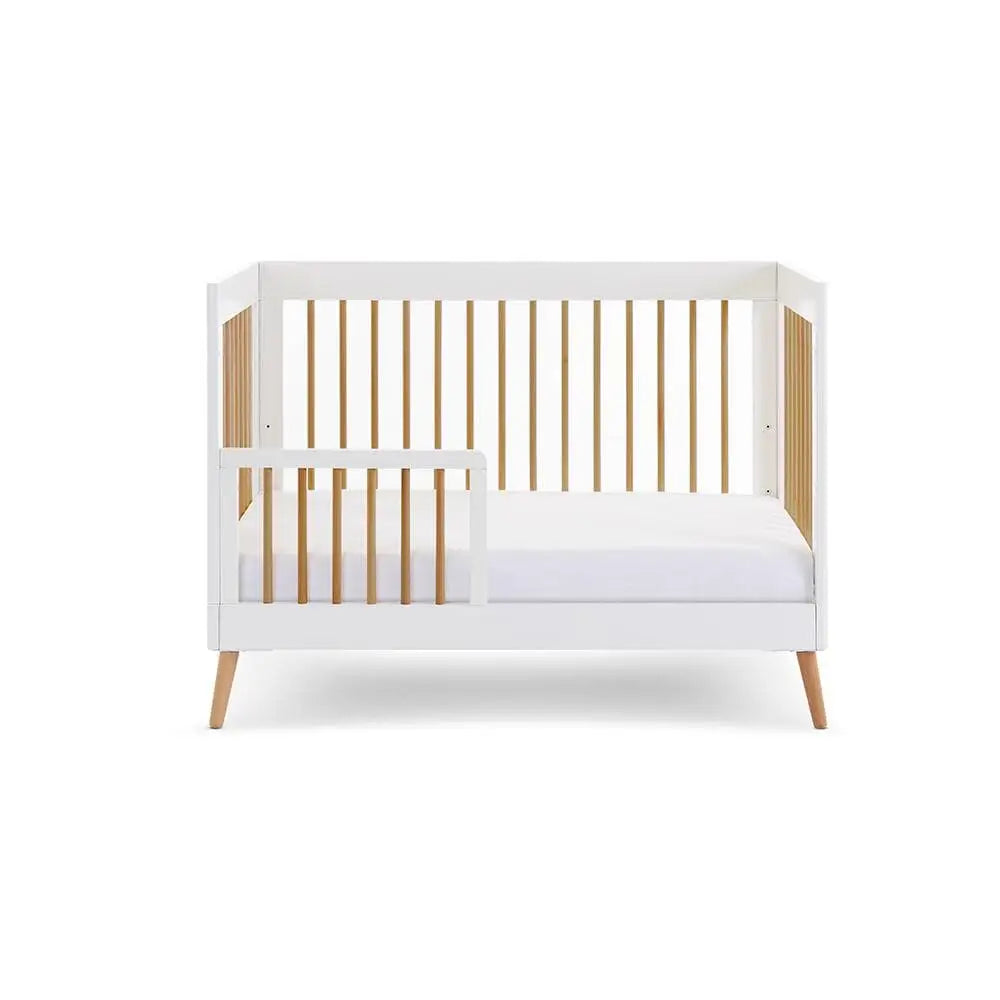 Obaby Maya Mini Cot Bed – White & Natural Wood Obaby