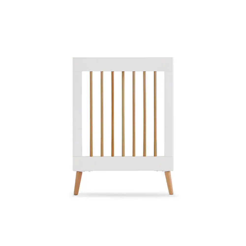 Obaby Maya Mini Cot Bed – White & Natural Wood Obaby