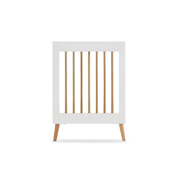 Obaby Maya Mini Cot Bed – White & Natural Wood Obaby