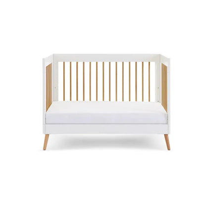 Obaby Maya Mini Cot Bed – White & Natural Wood Obaby