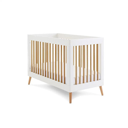 Obaby Maya Mini Cot Bed – White & Natural Wood Obaby