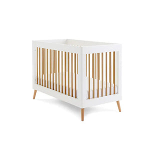 Obaby Maya Mini Cot Bed – White & Natural Wood Obaby