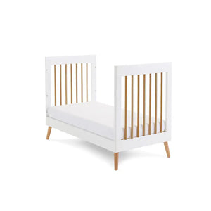 Obaby Maya Mini Cot Bed – White & Natural Wood Obaby