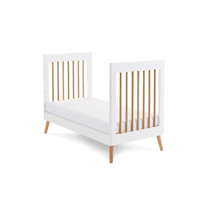 Obaby Maya Mini Cot Bed – White & Natural Wood Obaby