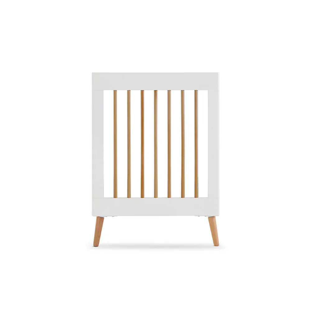 Obaby Maya Mini Cot Bed – White & Natural Wood Obaby