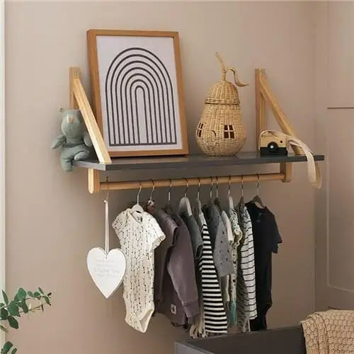 Obaby Maya Nursery Shelf – Slate Grey & Natural Wood Obaby