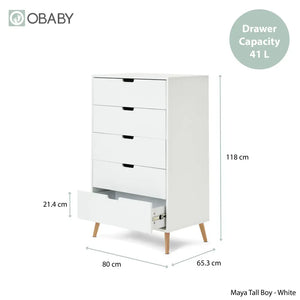 Obaby Maya Tall Boy Drawers Obaby