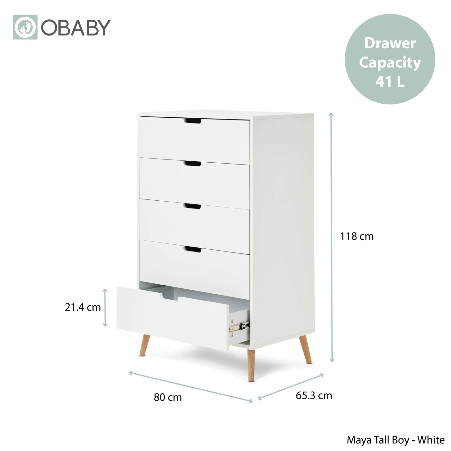 Obaby Maya Tall Boy Drawers Obaby