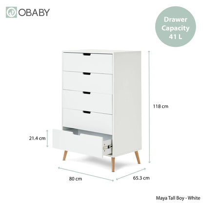 Obaby Maya Tall Boy Drawers Obaby