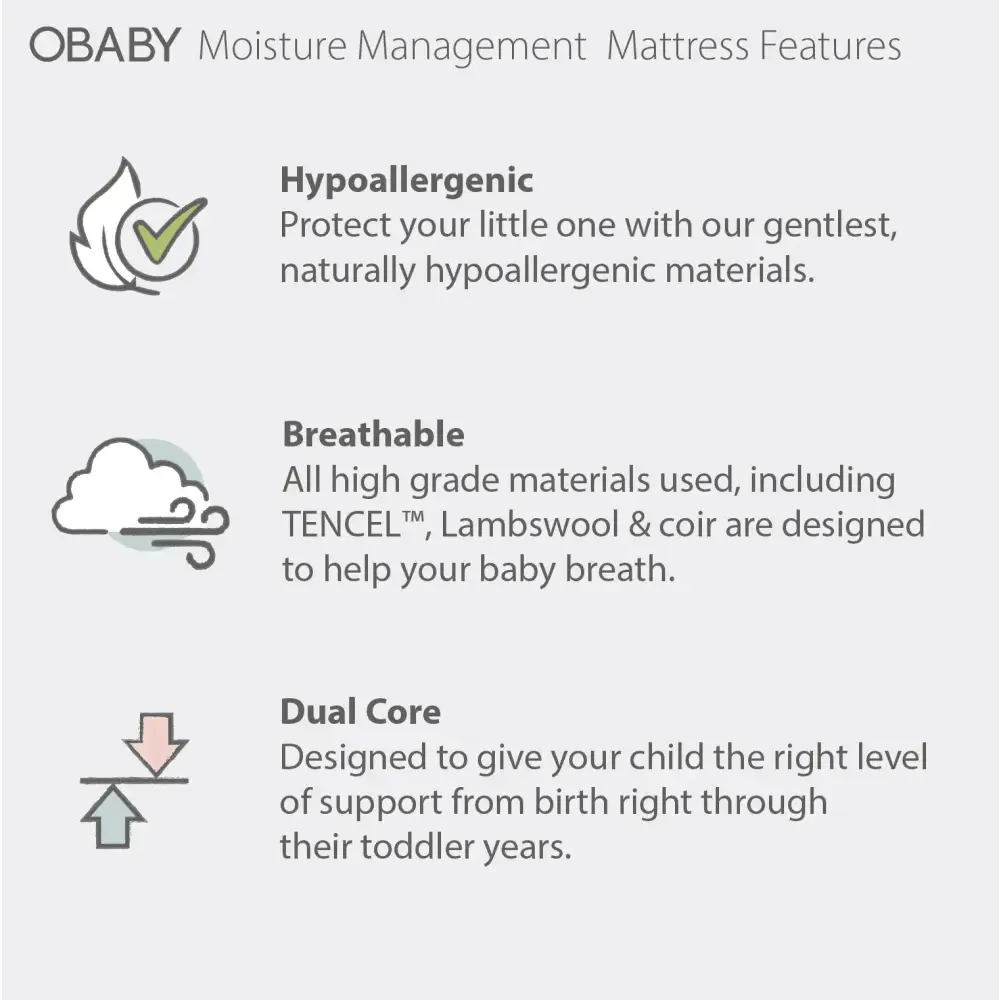 Obaby Moisture Management Cot Bed Mattress -140x70cm OBaby