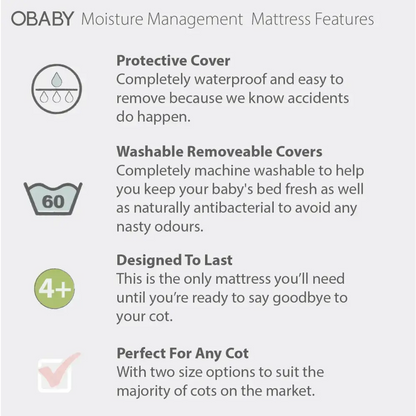 Obaby Moisture Management Cot Mattress -120x60cm OBaby