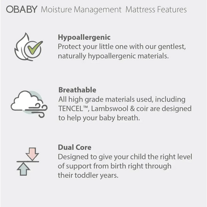 Obaby Moisture Management Cot Mattress -120x60cm OBaby