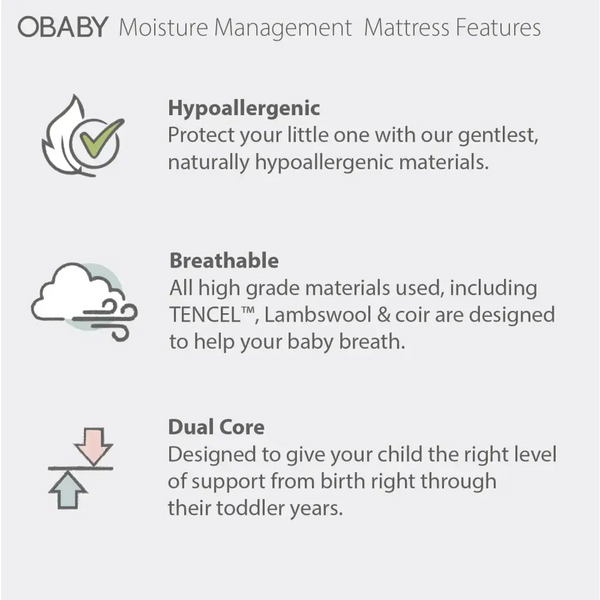 Obaby Moisture Management Cot Mattress -120x60cm OBaby