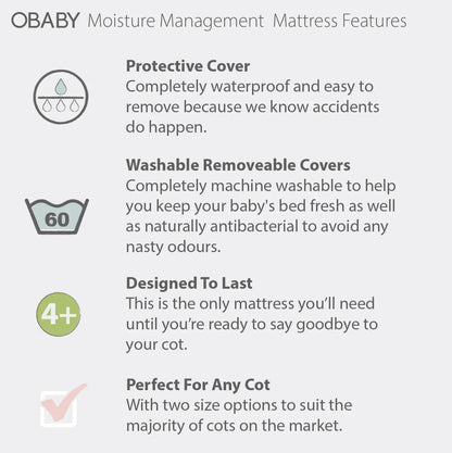Obaby Moisture Management Cot Bed Mattress -140x70cm OBaby