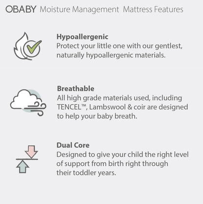 Obaby Moisture Management Cot Bed Mattress -140x70cm OBaby