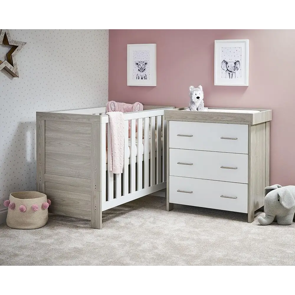 OBaby Nika 2 Piece Room Set in Grey Wash & White  Obaby   