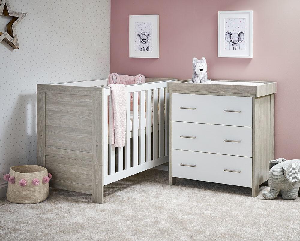 OBaby Nika 2 Piece Room Set in Grey Wash & White  Obaby   