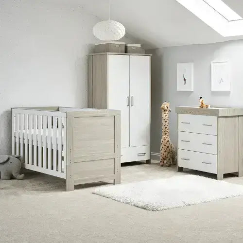 Obaby OBaby Nika 3 Piece Room Set in Grey Wash with White