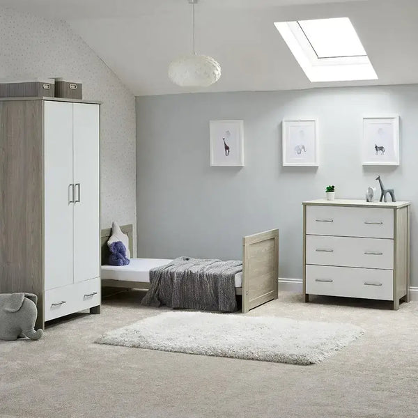 Obaby OBaby Nika 3 Piece Room Set in Grey Wash with White