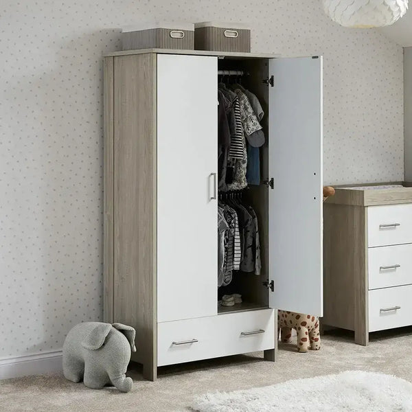 Obaby OBaby Nika 3 Piece Room Set in Grey Wash with White