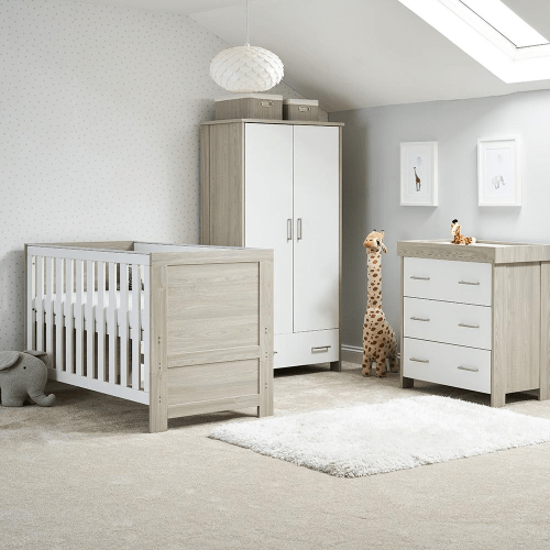 OBaby Nika 3 Piece Room Set in Grey Wash with White  Obaby   