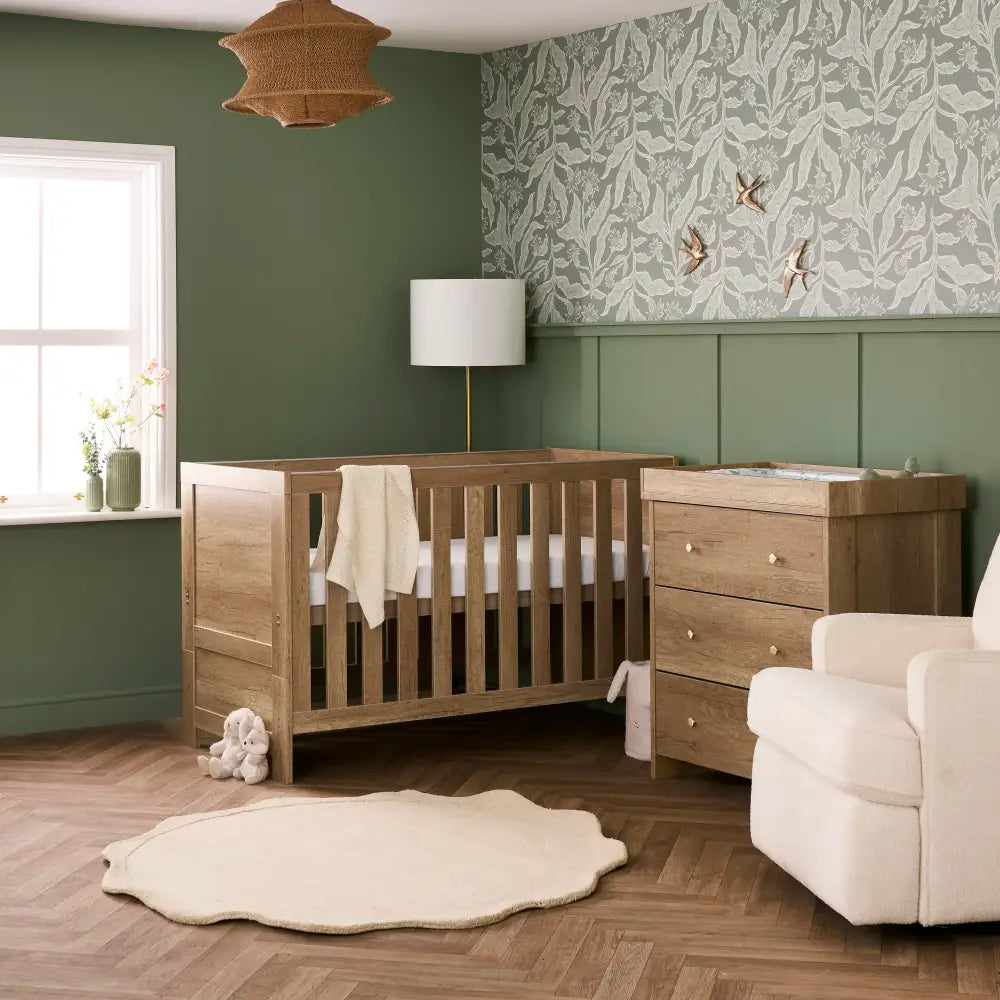 OBaby Nika 3 Piece Room Set in Oak Obaby