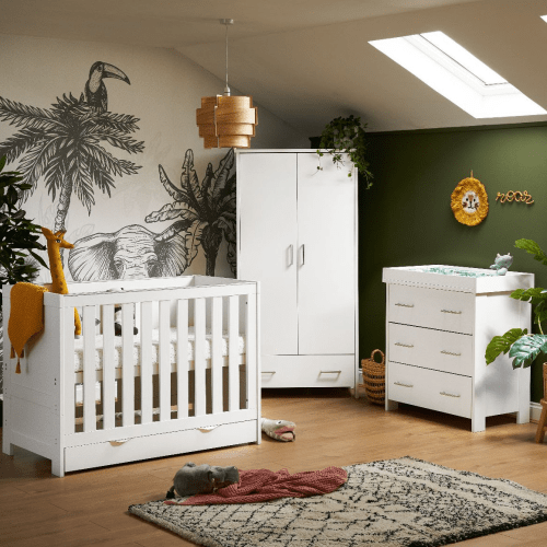 OBaby Nika 3 Piece Room Set in White Wash  Obaby   