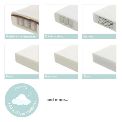 OBaby Nika Cot Bed - Grey wash Obaby