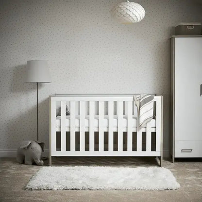 OBaby Nika Cot Bed - Grey wash and White Obaby