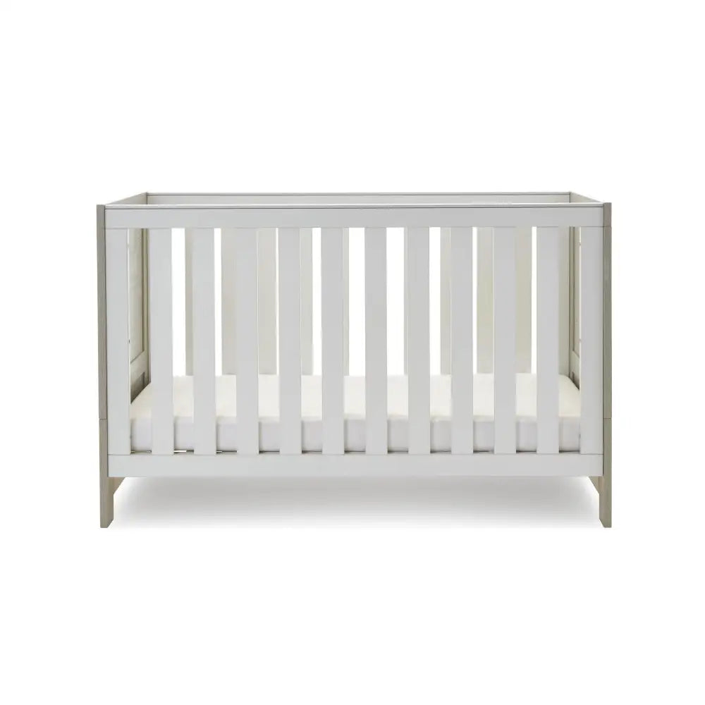 OBaby Nika Cot Bed - Grey wash and White  Obaby   