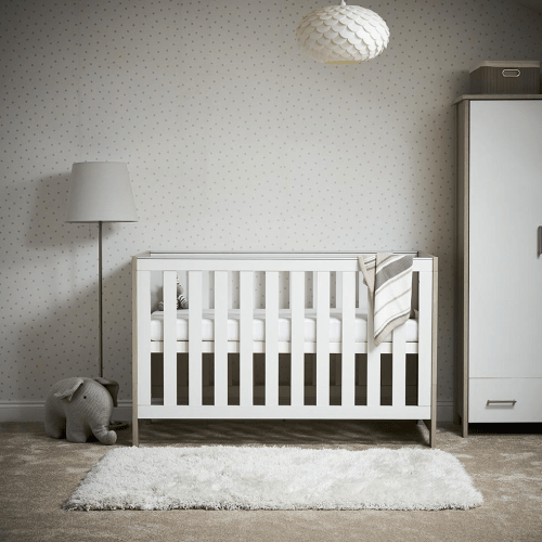 OBaby Nika Cot Bed - Grey wash and White  Obaby   