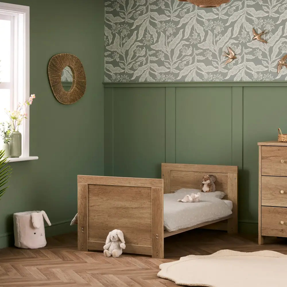 OBaby Nika Cot Bed - Oak Obaby