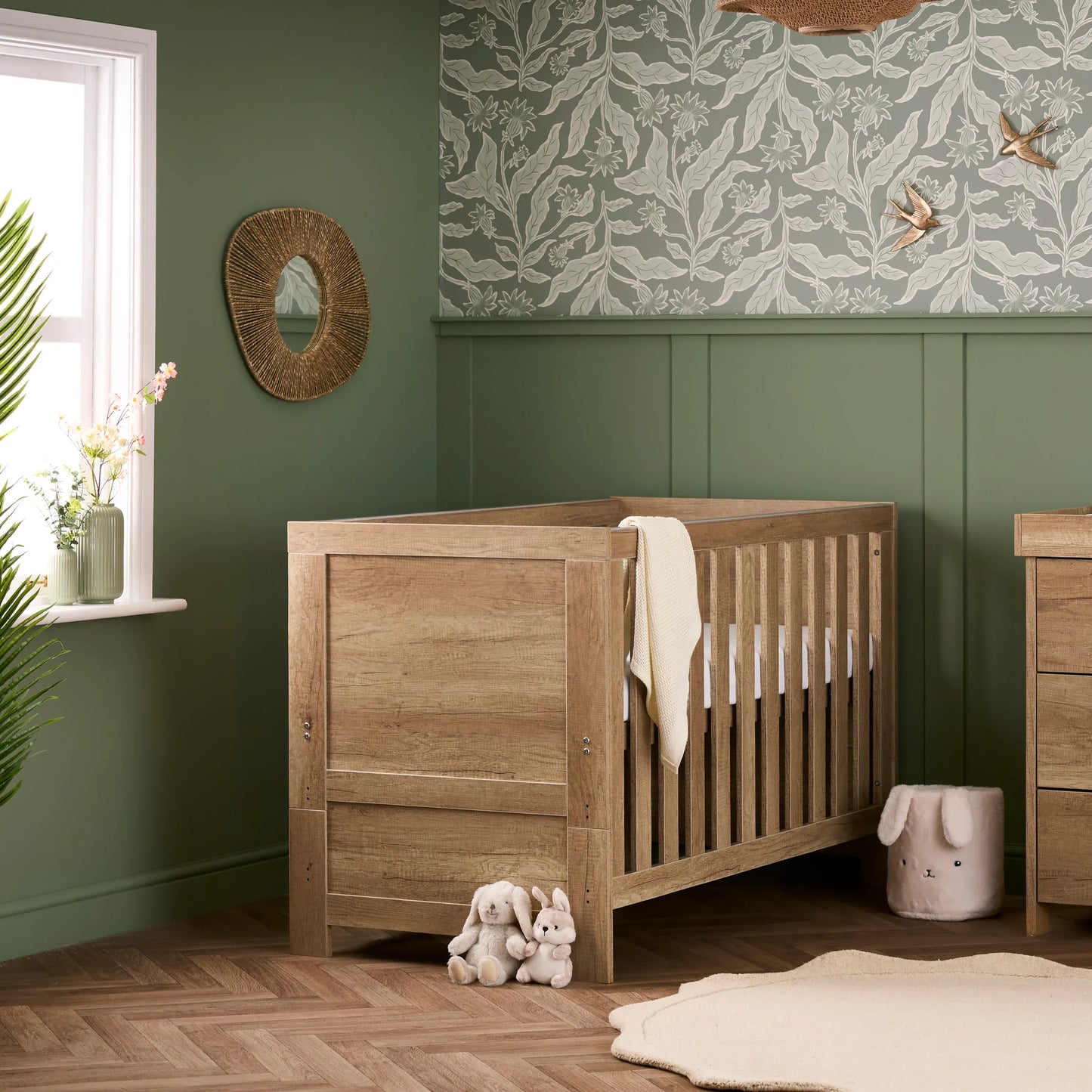 OBaby Nika Cot Bed - Oak Obaby